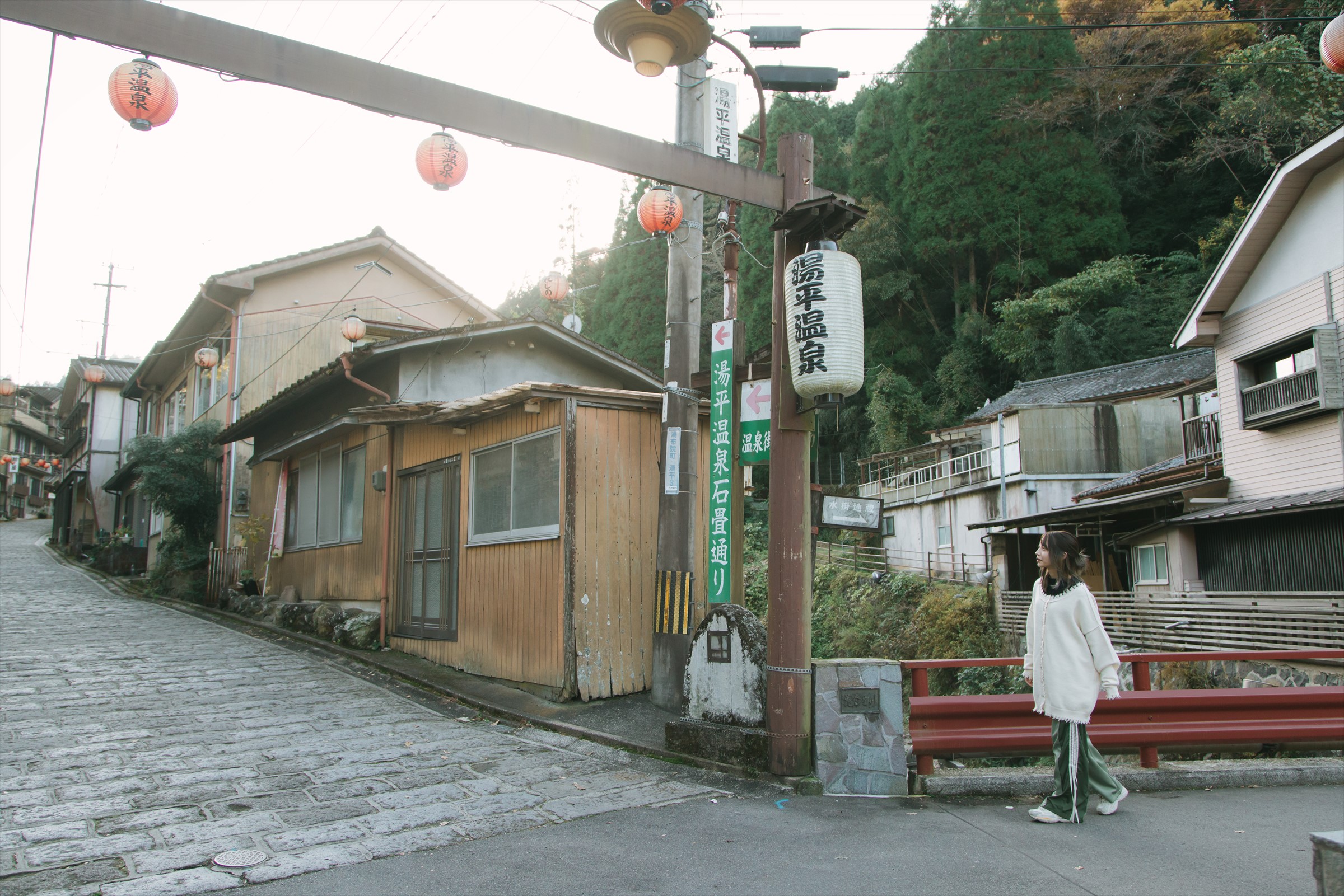 歴史ある湯治場の面影。深い緑と川の音が寄り添う石畳のまち。